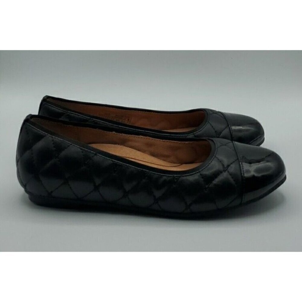 Vionic Shoes Womens Black Leather Quilted Desiree Cap Toe Ballet Flats Casual 7 - Picture 6 of 13